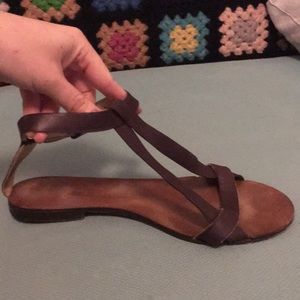 Lanvin brown leather sandals.